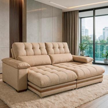 Imagem de Sofá 4 Lugares 2,50m Retrátil e Reclinável Turim Bom Pastor