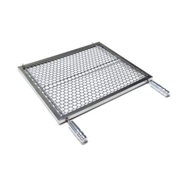 Imagem de Grelha Moeda Inox Churrasqueira Alvenaria e Pré-moldada Churrasco Moeda Diversas Medidas Reforçada inox (48 x 40)