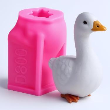 Imagem de Molde de ganso, molde de silicone de ganso 3D para assar, fundição de resina epóxi, fabricação de velas de sabão, decoração de casa, concreto de gesso, artesanato DIY