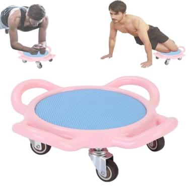 Imagem de CTREVL Roda de exercícios para abdominais com rotação de 360°, prancha de exercícios para abdominais para homens e mulheres(Rosa)