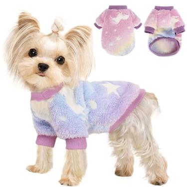 Imagem de Suéteres para cães pequenos, masculinos, femininos, roupas para cachorros para meninas, meninos, pulôver quente, casaco de inverno, fantasia de gato, suéter de cachorro pequeno, rosa, PP