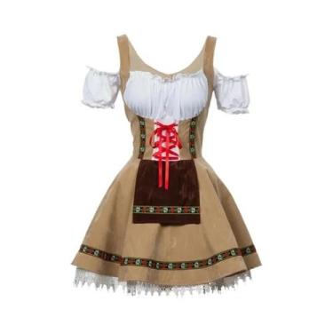 Imagem de plus Size Halloween Cerveja Alemã Menina Vestido Bar Empregada Roupa D