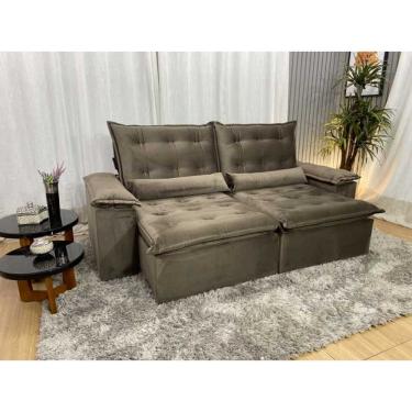 Imagem de Sofá Retrátil Reclinável 2,30 m Marrom 500 Tijuca Plus