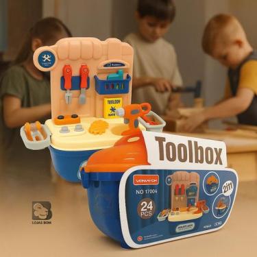 Imagem de Caixa Maleta Ferramentas Com Acessórios Infantil Brinquedo Oficina Mec
