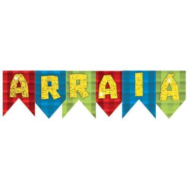 Imagem de painel arraia festa junina com glitter grande 82 cm - Piffer