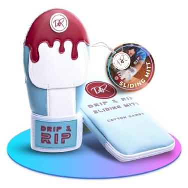 Imagem de Drip & Rip Luva deslizante juvenil para beisebol e softball, design de tapete deslizante de sorvete com proteção para as mãos - Base de corrida, respirável, durável, ambidestro (algodão doce) - Idade