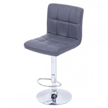 Imagem de BANQUETA CONFORT ESTOFADA PU CINZA BASE CROMADA - OR DESIGN