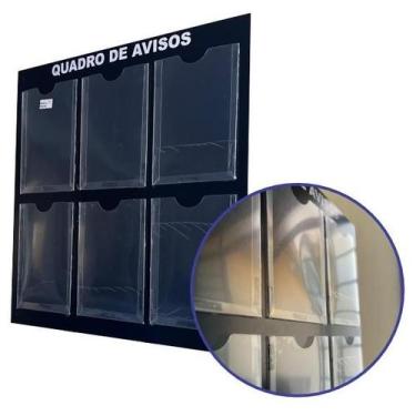 Imagem de Quadro de Aviso Gestão Informativo Premium 6 Displays A4 em Acrílico e