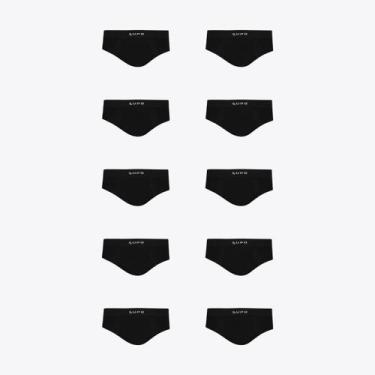 Imagem de Kit 10 Cuecas Lupo Slip Micromodal Sem Costura 00681-110, Preto, M