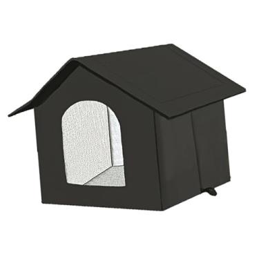 Imagem de Baoblaze Casa para gatos ao ar livre, tenda para esconder gatinhos, fácil de montar, tecido Oxford de alumínio para animais de estimação ao ar livre na caverna, Black S
