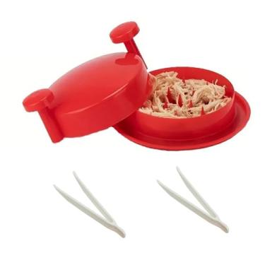 Imagem de Triturador de peito de frango, ferramenta de torção com mini pinça de plástico, máquina de triturar carne com alças tapete de base antiderrapante, ferramenta de trituração adequada para carne de porco