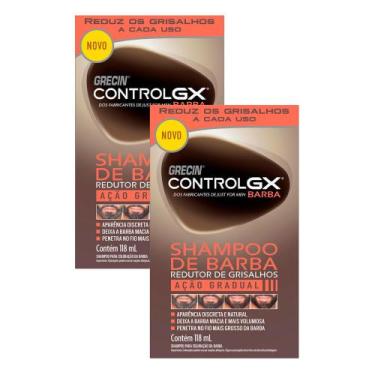 Imagem de Kit 2 Shampoo para Barba Grecin Control Gx Redutor de Grisalhos 118ml