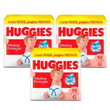 Imagem de Kit 3 Fralda Huggies Supreme Care Tamanho G 92 Unidades Descartáveis