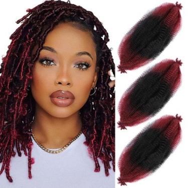 Imagem de Extensões de cabelo Hbegant Afro Twist Springy 40g 16cm 3 pacotes