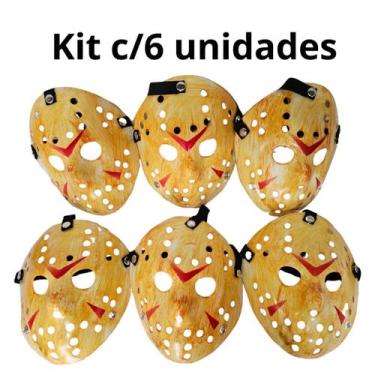 Imagem de KIt C/6 Máscara Jason Terror Sexta Feira13 Halloween Cosplay - sm deco