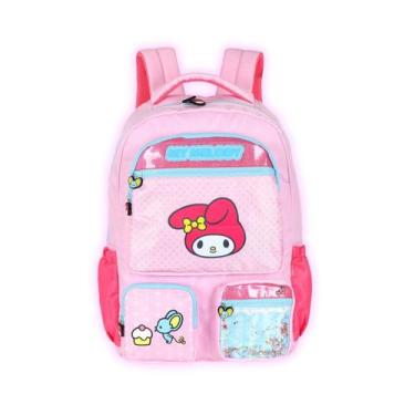 Imagem de Mochila de Costas My Melody Hello Kitty Meninas Infantil, Rosa