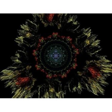 Imagem de Quadro Decorativo com Estampa Imaginatory Lush Fractal Texture Generated Image Abstract 30 x 30 Vinil 3 unidades