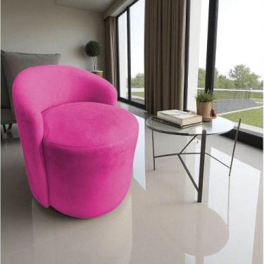 Imagem de Poltrona Decorativa Yara Orgânica Veludo Rosa Pink - Mazzero Decor