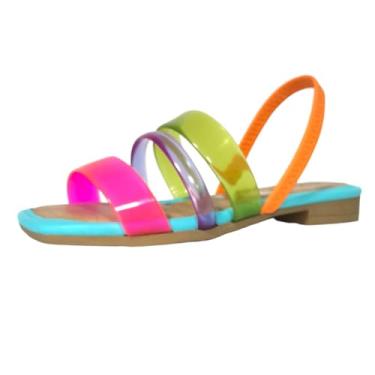 Imagem de Sandália Rasteira Feminina em Tiras Pink Cats V2463