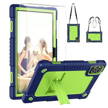 Imagem de Hoibon Capa para KADYBE D115, capa para tablet MEIZE D115, capa infantil à prova de choque com 2 alças protetoras de tela para MEIZE D115/KADYBE D115/DOMATON D105/Kimlok/Qukenk 10,1 polegadas (azul