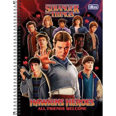 Imagem de Tilibra - Caderno Espiral Capa Dura Universitário Connect 10 Matérias Stranger Things 160 Folhas - Hawkins Heroes