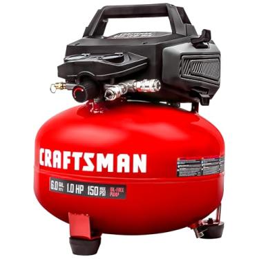 Imagem de CRAFTSMAN Compressores De Ar, Compressor Portátil 6 Galões, 1,0 Hp, 2,6 Cfm A 90 Psi, Tanque Sem Óleo, Pressão Máxima 150 82 Db, Ultrassilencioso, Pancake Cmxecxa02106410