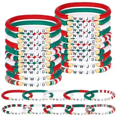 Imagem de Landical 30 pulseiras WWJD de Jesus a granel para mulheres crianças religiosas cristãs What Would Jesus Do Pulseira Natal, 7.3 inches, argila de polímero, plástico, argila de polímero, plástico