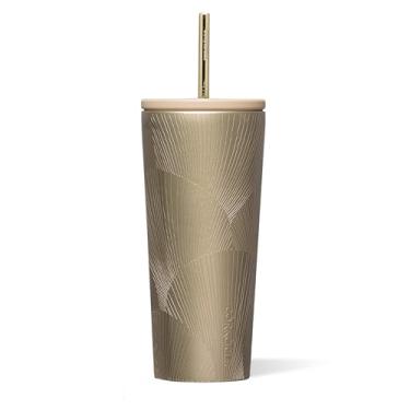 Imagem de Corkcicle Copo isolado Cold Cup com canudo - Mantém as bebidas frias por 12 horas - Aço inoxidável com isolamento triplo - Tampa resistente a vazamentos - Presente para bebidas de verão - 680 g