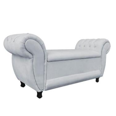 Imagem de Recamier com Baú Grécia Namoradeira Calçadeira 195 cm Suede D'Rossi - 