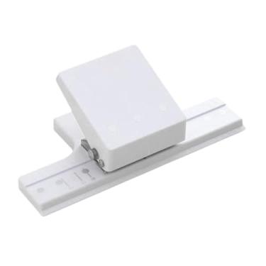 Imagem de Fenteer Perfurador de papel com 3 furos, capacidade para 5 folhas de cartões comemorativos, perfurador de papel com fotos, de furos, Branco