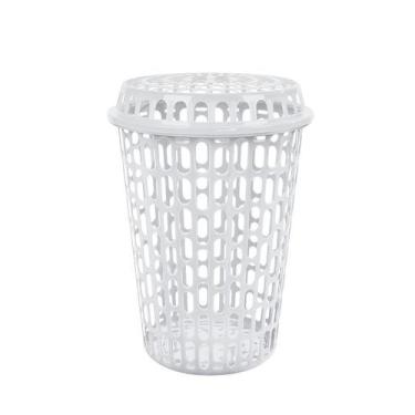 Imagem de Cesto Telado Organizador 60 Litros com Tampa Arqplast, Branco