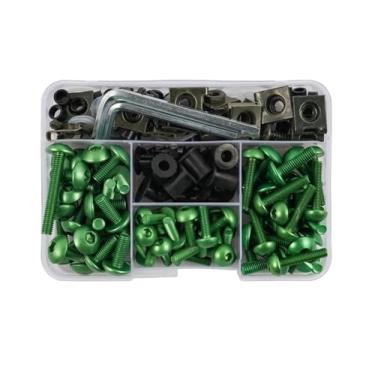 Imagem de Kit de parafusos de carenagem de para-brisas de motocicleta 190 peças compatível com S&uzuki GSXR 600 750 1000 K1 K2 K3 K4 K5 K6 K7 K8 K9 K10 (verde)