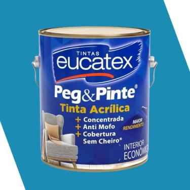 Imagem de Tinta para parede Peg Pinte 3,6L Sem Cheiro Anti Mofo Eucatex, Azul Pr