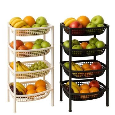 Imagem de Fruteira de Chão Cesto 4 Andares Organizador Frutas Multiuso - São Ber