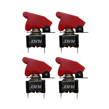 Imagem de Kit 4 Chave Botão Liga Desliga 2 Posições Vermelha Tipo Caça