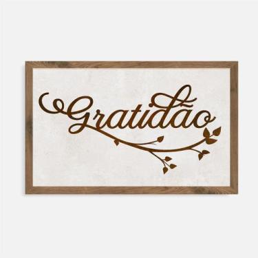 Imagem de Quadro Rústico Gratidão - Artesanato em Madeira Pinus - Arks Presentes