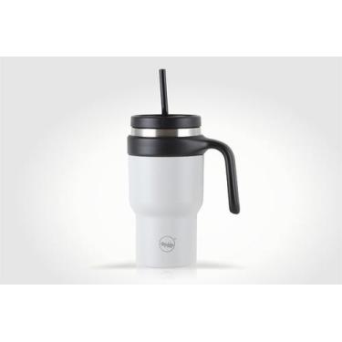 Imagem de Garrafa Térmica Inox Doubly 600ml Cinza com Canudo e Tampa - Mokha