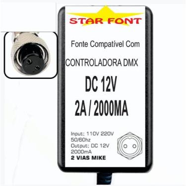 Imagem de Fonte DC 12V para Mesa de Controle de Iluminação DMX Pilot 2000 - Bivo
