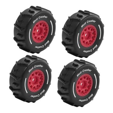Imagem de Colaxi 4x 1/16 RC Car Pneus Short Course Pneus de areia Leve Fácil instalação Peças de reposição Componentes de substituição para, Vermelho
