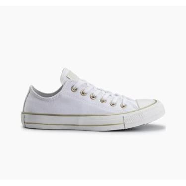 Imagem de Converse, TÊNIS FEMININO CONVERSE CT28340001 CHUCK TAYLOR MODERN TAILORED ALL STAR CANO BAIXO Cor:Branco/Ouro Claro;Tamanho:33