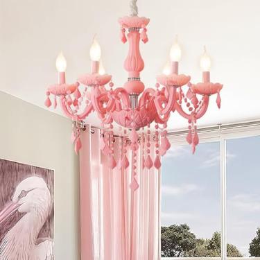 Imagem de Luminária pendente de cristal contemporânea, lustre europeu de luxo para sala de estar, restaurante, quarto infantil, quarto de menina, vila, loja de roupas, salão de beleza (6 luzes)