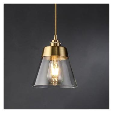 Imagem de Luminária pendente de vidro com design nórdico, suporte de cobre pós-moderno, luminária suspensa para sala de jantar, cozinha, luminária de cabeceira para quarto, luminárias de lustre
