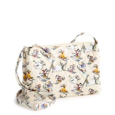 Imagem de Vera Bradley Bolsa tiracolo Disney Foxbury de algodão premium, esqui alpino Mickey e amigos