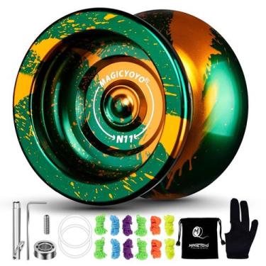 Imagem de Yoyo MAGICYOYO N11 de dupla finalidade verde dourado com luva e bolsa