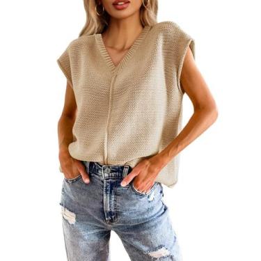 Imagem de Suéter Saodimallsu, manga curta de verão, decote em V para mulheres
