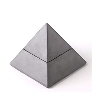 Imagem de Cinzeiro pirâmide despretensioso forma natural simples fundo de cilindro profundo grande capacidade polido à mão na parte inferior cinza anticorrida