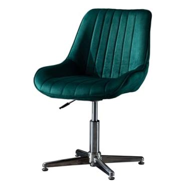 Imagem de Cadeira de escritório, cadeira de escritório sem braços e sem rodas, cadeira de escritório para casa com acolchoado grosso, cadeira de computador de trabalho larga para espaços pequenos, cadeira