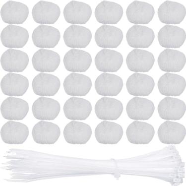 Imagem de BQ 30 peças de máquina de lavar roupa apanhador de fiapos de nylon armadilha de fiapos com 30 abraçadeiras de cabos, máquina de lavar roupa resistente, filtro de mangueira, lavadora multiuso