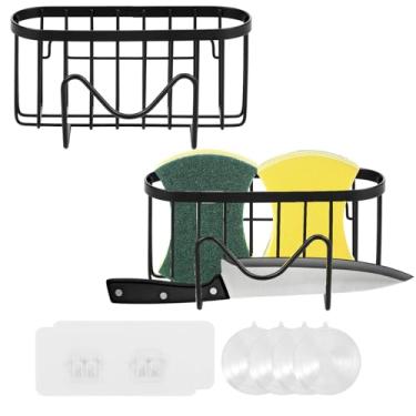 Imagem de Suporte de esponja de aço inoxidável, 2 peças, suporte de esponja, sem broca, suporte de sucção para cozinha, casa, banheiro (pacote com 2)
