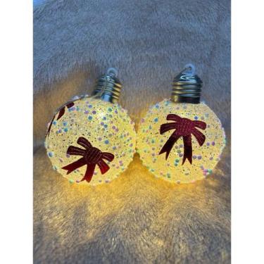 Imagem de Kit 2 Enfeite para arvore de Natal Decoração de Natal Mini Globo Led P